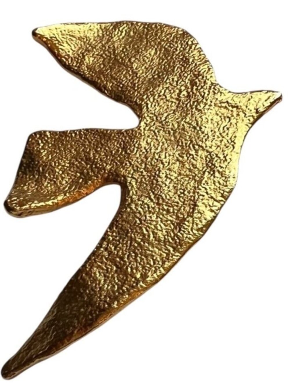 Vintage Brooch Cecile Jeanne Paris Jewelry Gold Pin Dove Art 24K Statement Bird - Picture 5 of 14